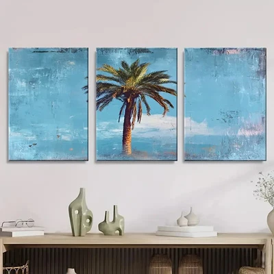 3pcs modern abstract palm tree Wall Art Canvas Unframed/Framed - Image 1 of 4
