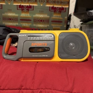 Vintage Sony Sports CFM-104 Yellow Boombox AM/FM Radio Cassette. - Picture 1 of 3