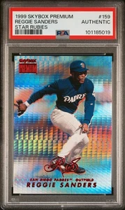 Skybox Premium Star Rubies 1999 07/50 Reggie Sanders #159 PSA Padres Reds - Foto 1 di 2