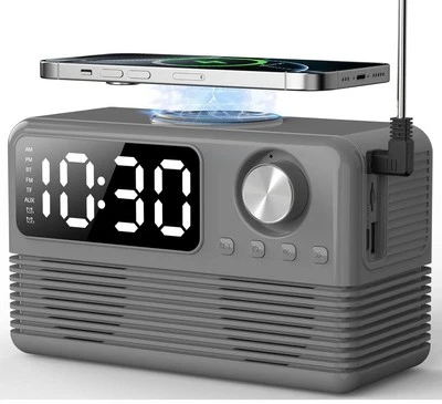 15W Fast Wireless Charger with Bluetooth Speaker and Alarm - Image 1 of 4