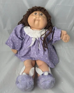 Vintage Cabbage Patch Kinder Puppe Haare braune Augen 2 Grübchen Mädchen 1982 CPK Hase - Bild 1 von 13