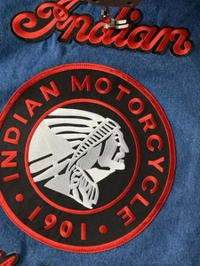 ¡Nuevo! Con etiquetas - Chaqueta de mezclilla universitaria grande para hombre - Indian Motorcycle - Imagen 1 de 7