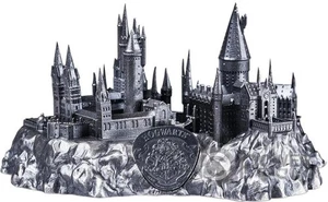 HOGWARTS CASTLE Harry Potter 3D Shaped 5 Oz Moneda Plata 10$ Samoa 2025 - Picture 1 of 4