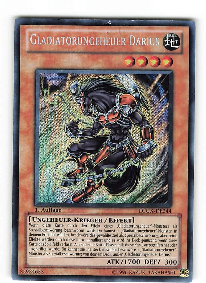 Yugioh GLADIATORUNGEHEUER DARIUS , lcgx-de244 Secret Rare deutsch Exc 1. Auflage - Bild 1 von 2