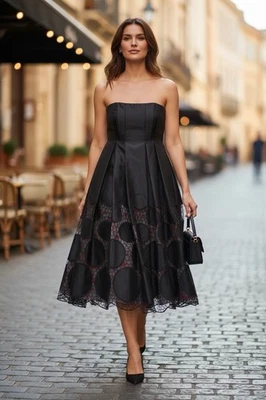 Vestido midi de noche sin tirantes para mujer Giorgio Armani NUEVO con ETIQUETAS. Org $8125 Foto 1 de 4