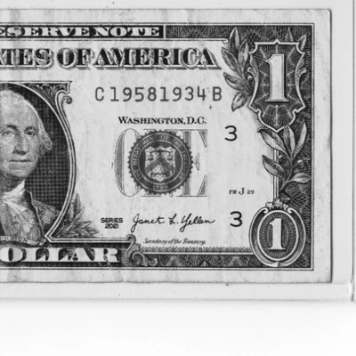 $1  REVERSE TOMBSTONE NOTE "19581934"; 1934 - 1958 - Image 1 of 3