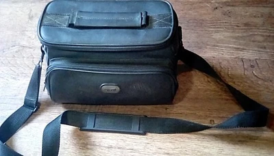 Maxwell Video Camera Bag Travel Storage Leather Case (10 inch long) With Strap - Image 1 of 4