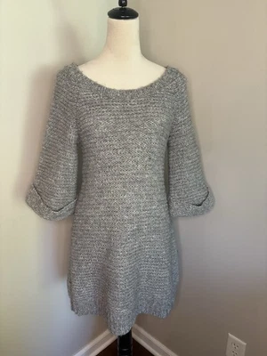 Vestido Suéter If It Were Me Aplaca y Mezcla de Lana Gris Talla Mediana Foto 1 de 4