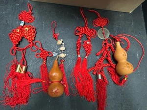 Rote chinesische Quasten geflochtener Knoten Feng Shui Glück dekorative hängende Charms/Kürbis - Bild 1 von 5