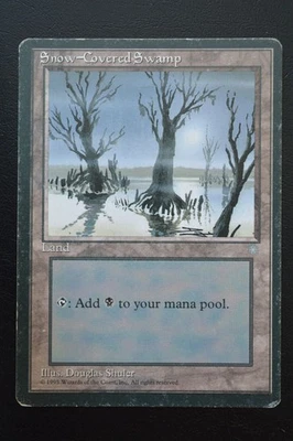 Magic The Gathering MTG SNOW-COVERED SWAMP Ice Age HP Heavily Played - Image 1 of 2