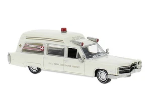 Brekina 19778 Cadillac Miller Meteor Ambulance, Palo Alto Ambulance, Bj.66, 1:87 - Picture 1 of 1