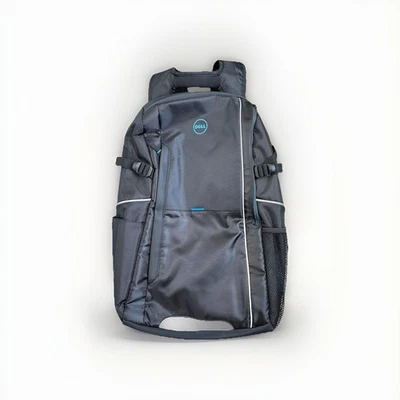 "Mochila para computadora portátil Dell negra azul detalles de cuero 19"" ligeramente usada urbana 2,0 original" Foto 1 de 4