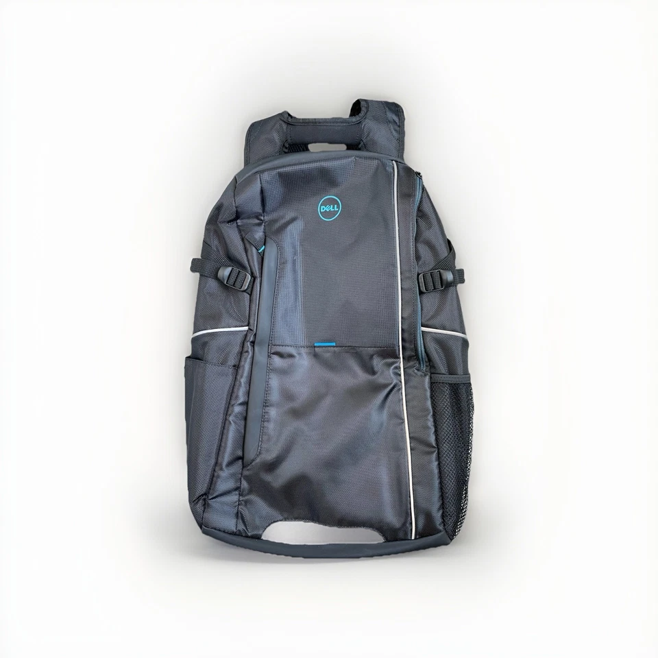 "Mochila para computadora portátil Dell negra azul detalles de cuero 19"" ligeramente usada urbana 2,0 original" Foto 1 de 4