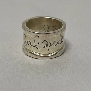 Sterling Silber breites Band Hear My Soul Speak Ring Gr. 8 Shawn Killinger Milor - Bild 1 von 9