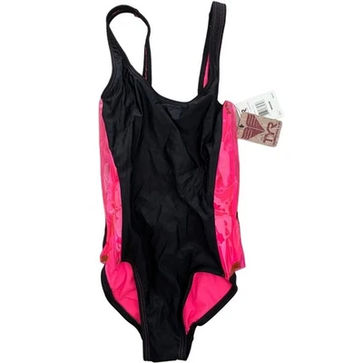 TYR Paparazzi Lateral Plástico Mailot Transparente Neón Retro Negro Rosa Talla Mediana - $66 Foto 1 de 4