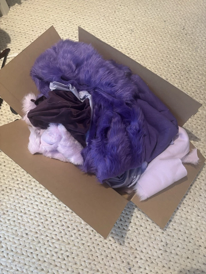 Various Purple Faux Fur Fabric Scraps By Howl Fabric (Offers Accepted!) - Image 1 of 1
