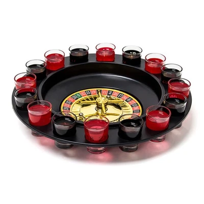 Roulette trinkspiel Trinkroulette Saufspiel mit Gläsern 16 Gläser 2 Kugeln - Bild 1 von 4