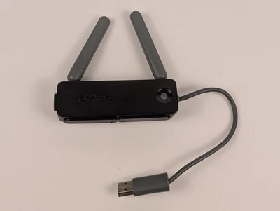 Genuine Microsoft Xbox 360 Wireless N Network Adapter Model 1398 WiFi USB Black - Image 1 of 3