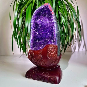 Piedra curativa geoda druzy cristal cuarzo racimo amatista natural 20,41 lb - Imagen 1 de 16