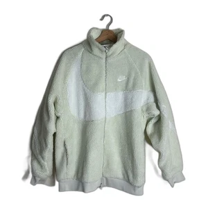 Nike Sportswear Big Swoosh Reversible Boa Jacket size large sea glass/ sail  - Picture 1 of 12