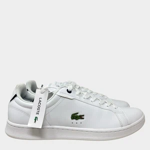 Lacoste Sneakers Uomo 8.5 Bianco Pelle Basse Casual Tennis Carnaby Pro Scarpe - Foto 1 di 10