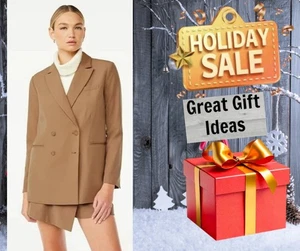 Blazer Scoop Mujer TALLA 2XL 20 Slouchy Doble Pecho Color TOSTADO NUEVO - Imagen 1 de 17