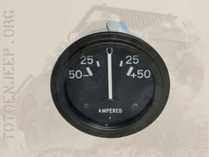 MANO INSTRUMENT AMPEREMETRE 50AMP . JEEP FORD GPW LATE US WW2 - Imagen 1 de 4