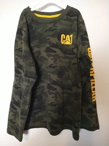 Caterpillar Boys Camo Green Long Sleeve Pullover Shirt Size 7 - Picture 1 of 5