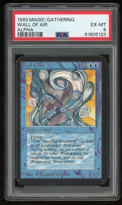 1993 MTG Magic the Gathering Card Alpha Wall of Air PSA 6 TCG - Image 1 of 2