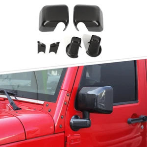 6x Carbon Rearview Side Mirror Accessories Cover Trim For 07-17 Jeep Wrangler JK - Picture 1 of 8