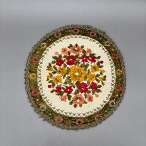 Tapiz ovalado arte floral belga a punta de aguja de colección Grupo Muylle 11x11,5" tapete - Imagen 1 de 7