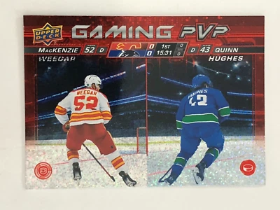 2024-25 Upper Deck Gaming PVP Speckle #GPVP-18 MacKenzie Weegar / Quinn Hughes - Image 1 of 4