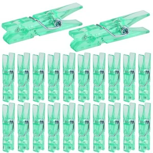 100pcs Green Plastic Clothespins Mini Clear Clips Hanging Pictures Paper Peg ... - Picture 1 of 7