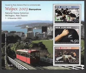 NUEVA ZELANDA WELPEX MIN HOJA 2003 MNH RUGBY TRANVÍAS - Imagen 1 de 1