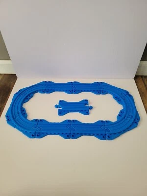 Blue Toy Train Track Thick Heavy Duty Pieces 11 Pcs - Image 1 of 3