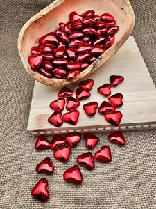 RED SHINE HEARTS Cabochon for Cellphones-Embellishment-crafts-Valentines Day - Picture 1 of 8