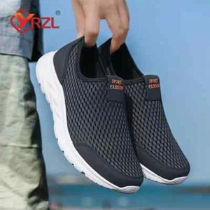 Men's Sneakers Breathable Mesh Men Casual Shoes Outdoor Non-Slip Big - Picture 1 of 28