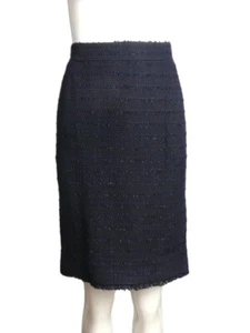 CHANEL- Fall 2007 Navy Tweed Skirt, Size 16 - Picture 1 of 4