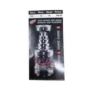1999 Detroit Red Wings Stanley Cup Playoffs Round 1 Home Game 1 $90 Tieket Row 1 - Picture 1 of 2
