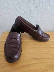 Vtg 90s Goodyear Neolite GH Bass Penny Loafers Weejuns Bode Burgundy Mens Size 8 - Picture 1 of 12