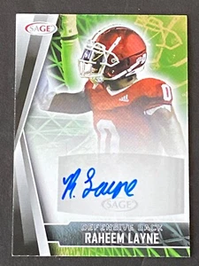 Raheem Layne 2022 SAGE Auto  #A-RL - Picture 1 of 10
