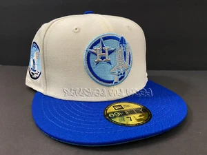 EXCLUSIVO SOMBRERO AJUSTADO HOUSTON ASTROS CROMO AZUL HIELO APOLLO 11 PATCH CLUB 7 3/4 - Imagen 1 de 9