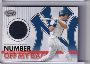 2003 LEAF #2 DON MATTINGLY PATCH NEW YORK YANKEES 45/50 8060