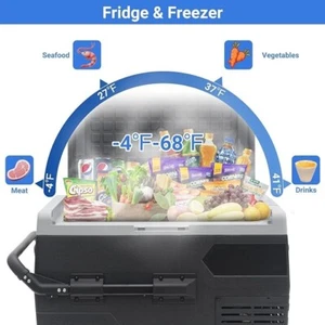 SMAD 65L/68QT Car Fridge Portable DC12V/24V RV Freezer Cooler with LED Light - Imagen 1 de 10