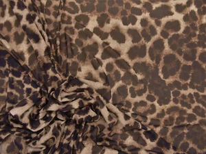 PowerNet Stretch Mesh Nylon Spandex Sheer Printed Brown Black Cheetah Z401 - Picture 1 of 1