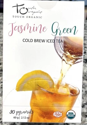 ICED 茶 冷酿 JASMINE 绿茶 带抹茶 30 Pyarmids 2.12 盎司 Touch 有机 — 第 1/3 张图片