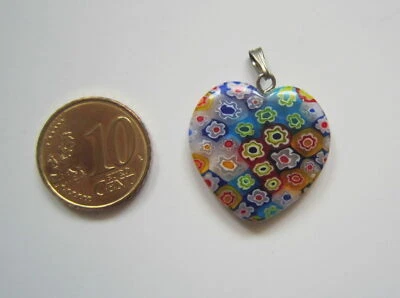 Colgante corazón cristal milflores multicolor 25 mm + colgador plateado 17 - Imagen 1 de 3