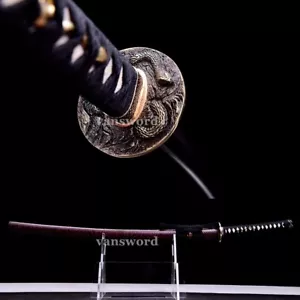T10 Carbon Steel Clay Tempered Katana Japanese Samurai Sword Real Hamon FullTang - Picture 1 of 10