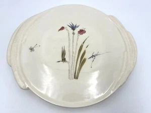 Barbara Baatz Signed Cake Plate Floral Bee Hand Painted - Picture 1 of 6