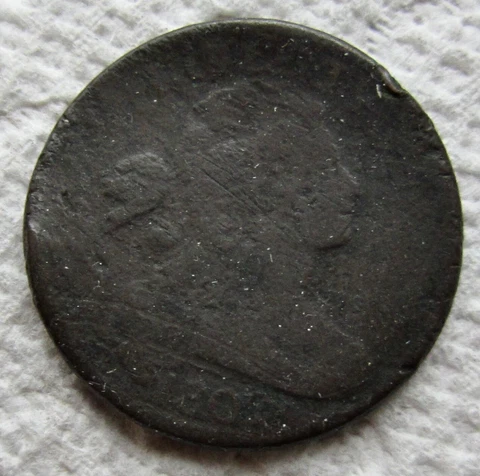 1802 1C BN Draped Bust Large Cent Full Date VG Detail Corroded Rim Nicks Cover
